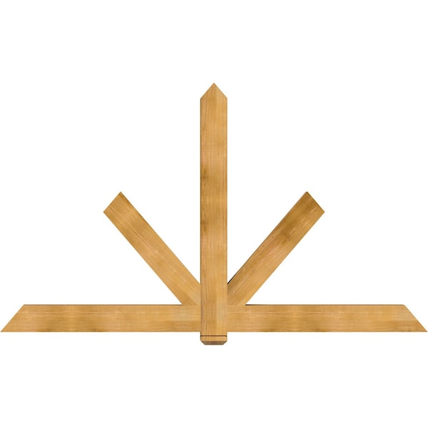 Ekena Millwork Kennewick Rough Sawn Timber Gable Bracket, Western Red Cedar, 96"W x 56"H x 4"D x 6"F, 14/12 Pitch GBW096X56X0406KEN00RWR - main